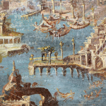 A Roman wall-painting depicting a harbour