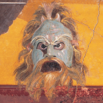 A Roman wall-painting depicting a theatrical mask